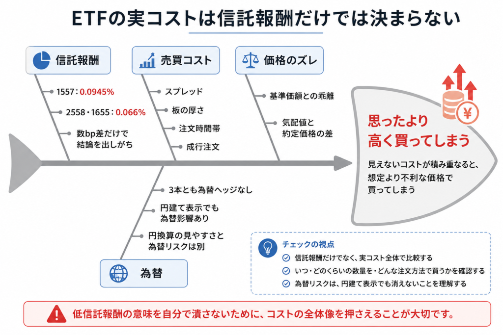 1655 vs 2558 vs 1557｜東証S&P500 ETF比較【分配・コスト・積立しやすさ】