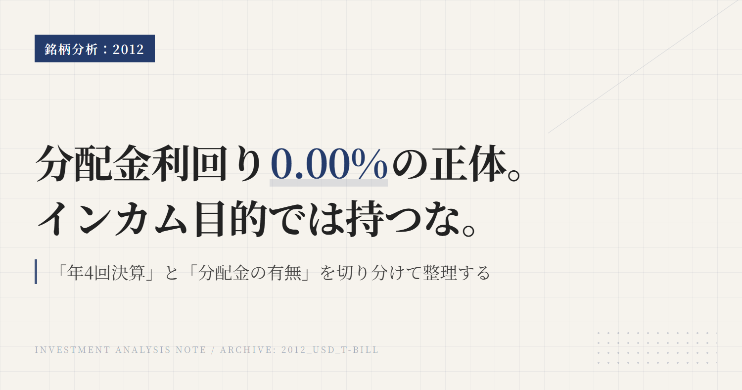 2012の分配金と利回り｜年4回決算でも0円が続く理由