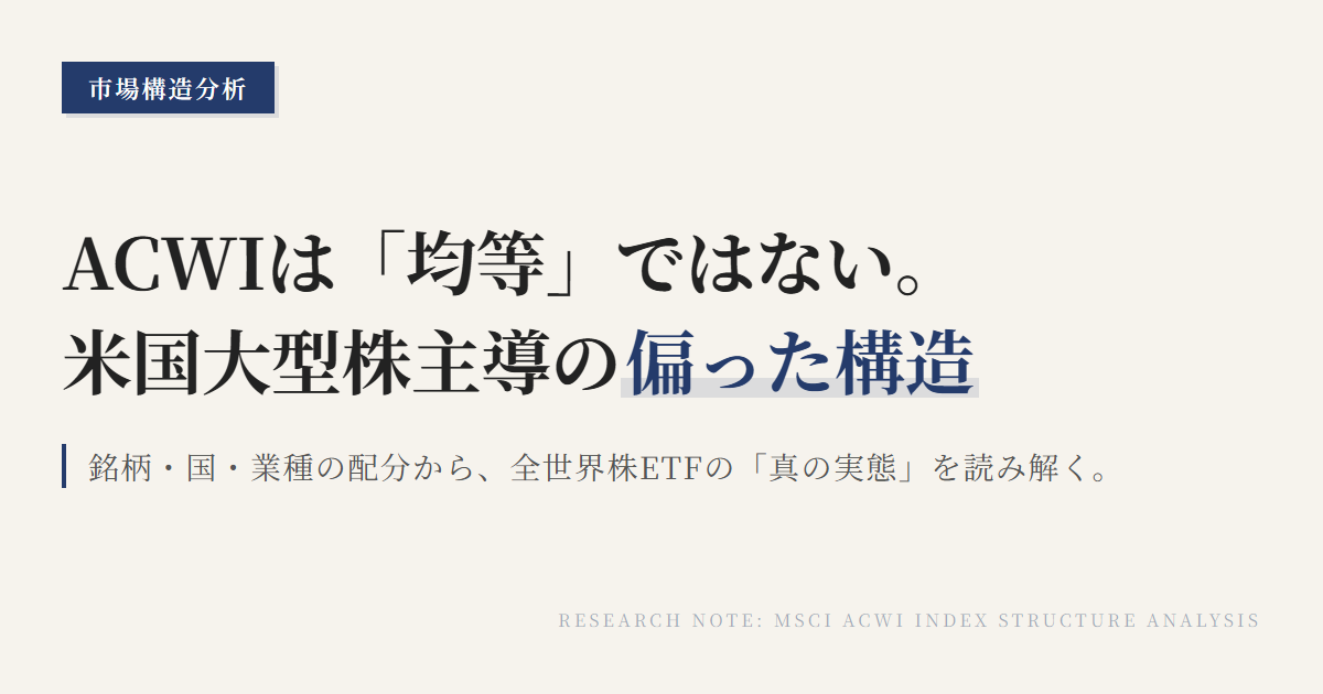 ACWIの組入銘柄・構成比率｜米国偏重と中身の読み方
