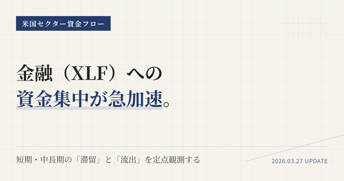 米国セクター資金フロー完全ランキング｜2026年3月27日時点