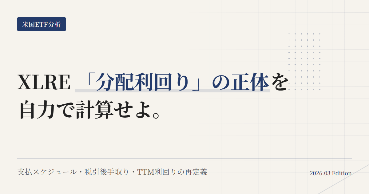XLREの分配金と利回り