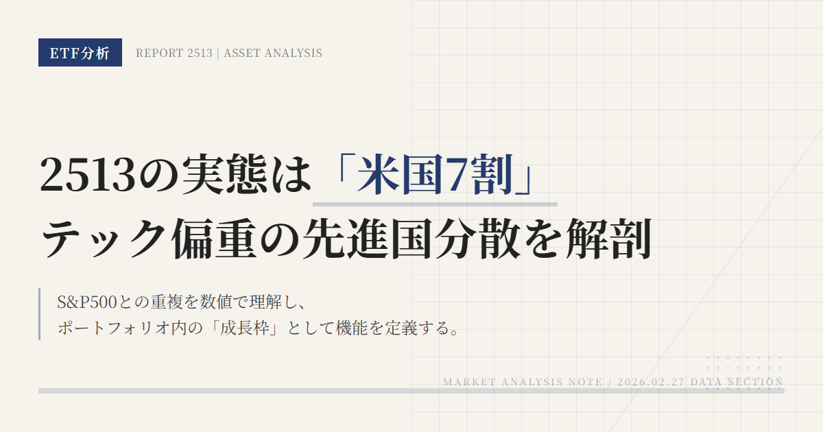 2513の組入銘柄・比率｜先進国株ETFの中身を確認する