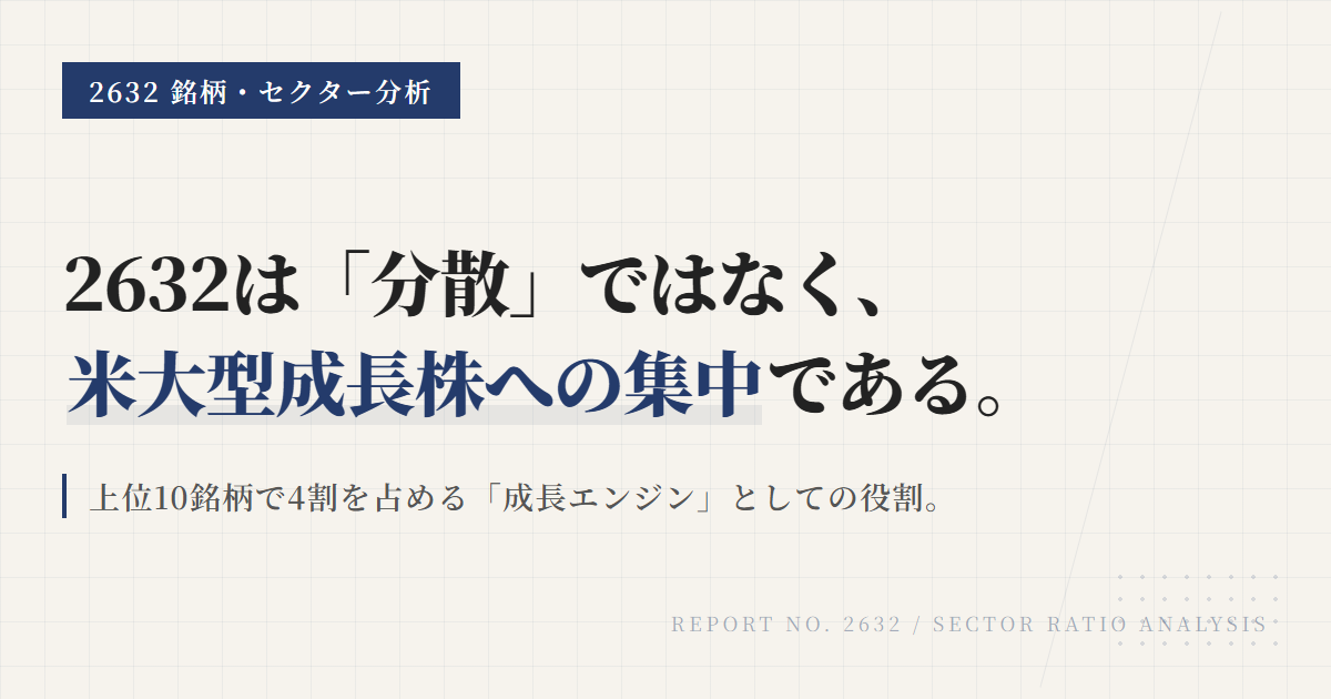 2632の組入銘柄・比率｜NASDAQ100 ETFの中身を確認