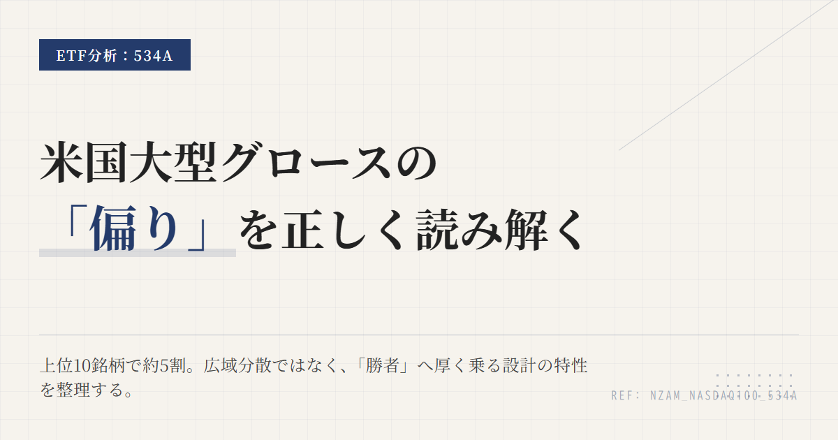 534Aの組入銘柄・比率｜NASDAQ100 ETFの中身を確認