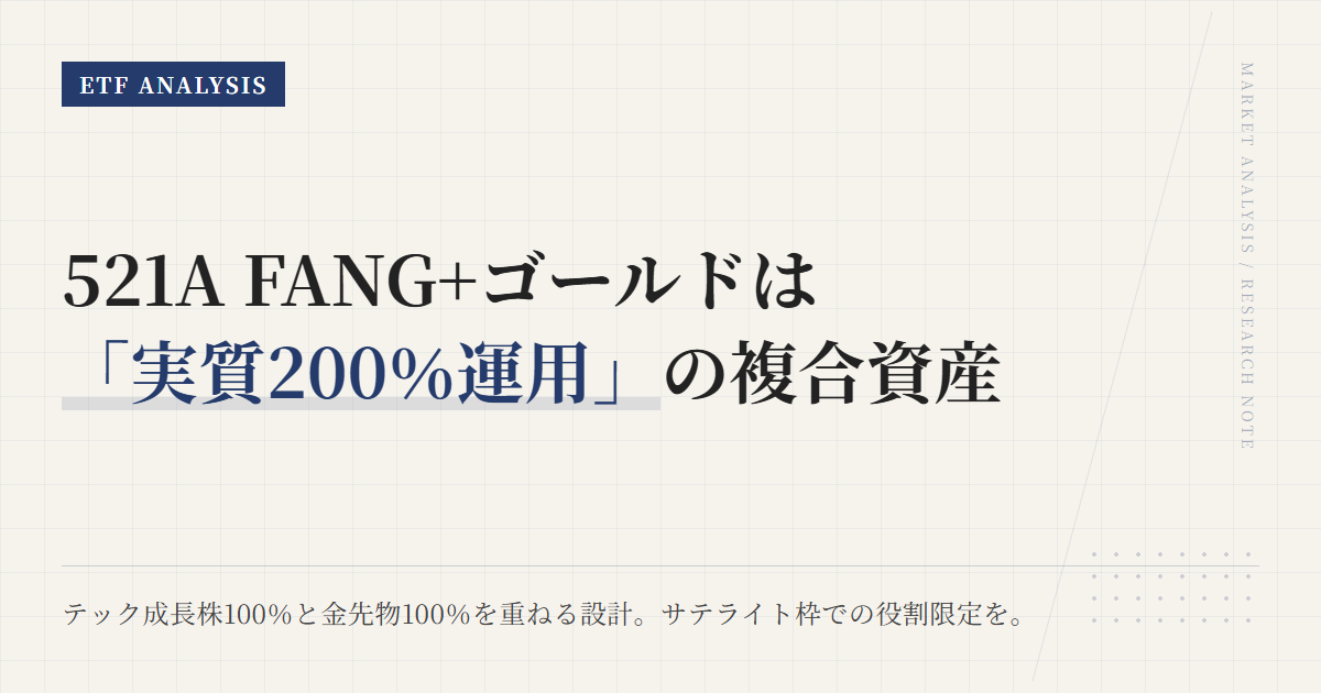 521Aとは？FANG+ゴールドETFの特徴と選び方