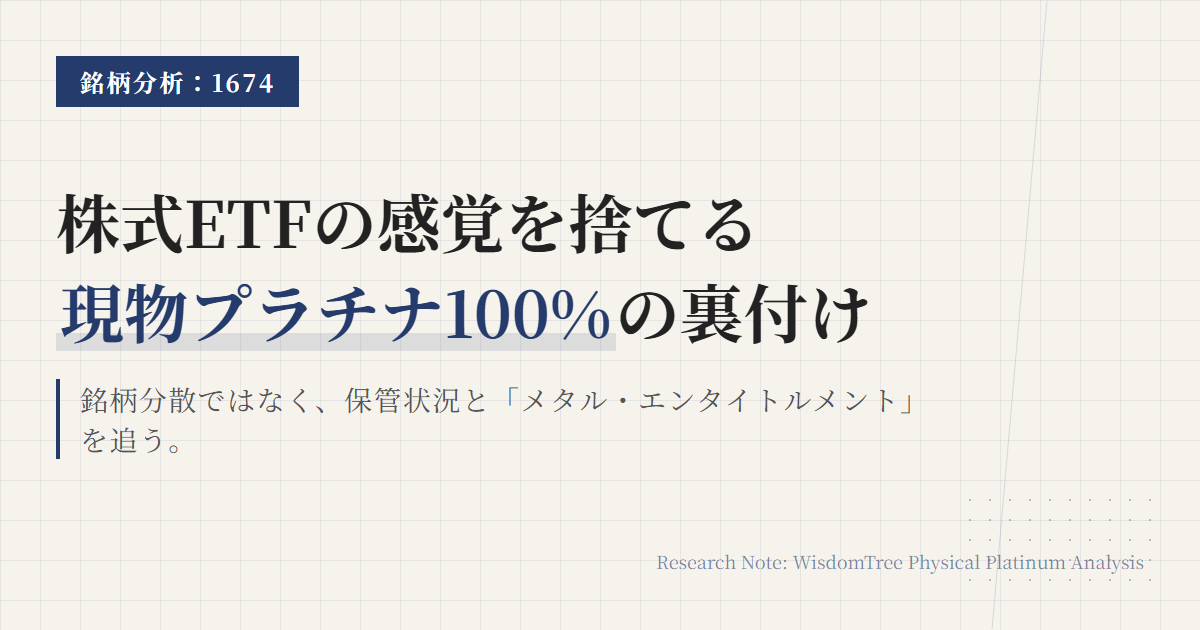 1674白金上場投信とは？NISA可否と現物担保を整理