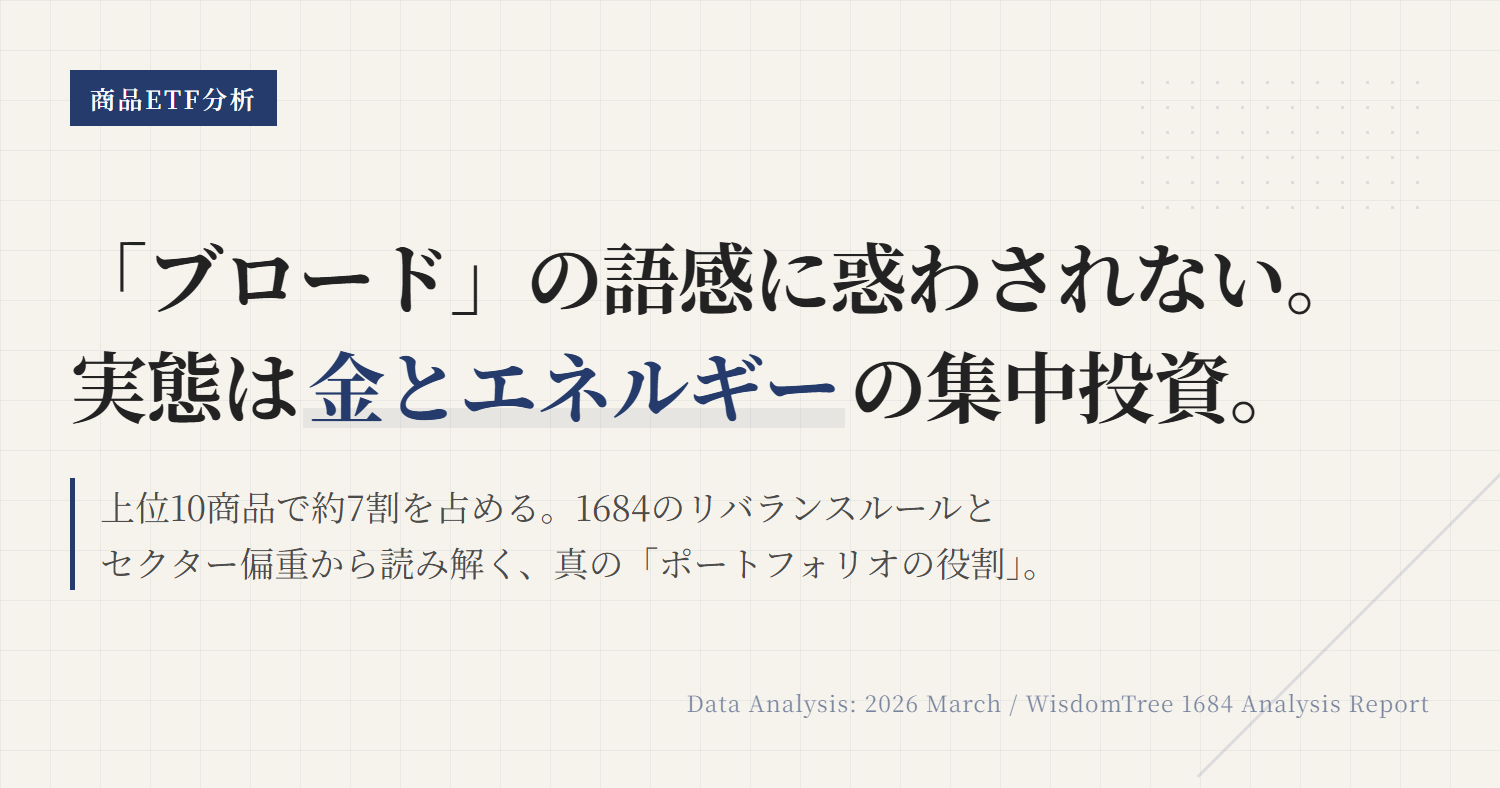 1684の組入銘柄｜金と原油が効く商品ETFの構成を読む