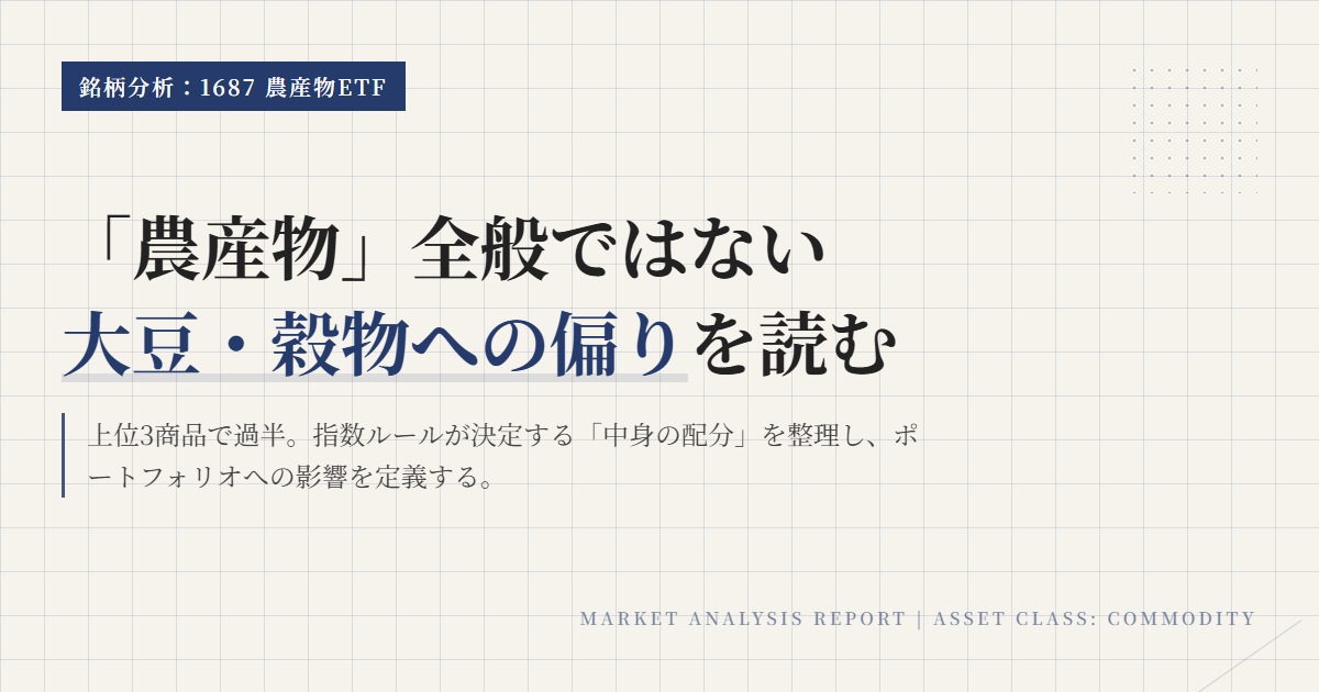 1687の組入商品を解説｜農産物ETFの中身と偏りがわかる