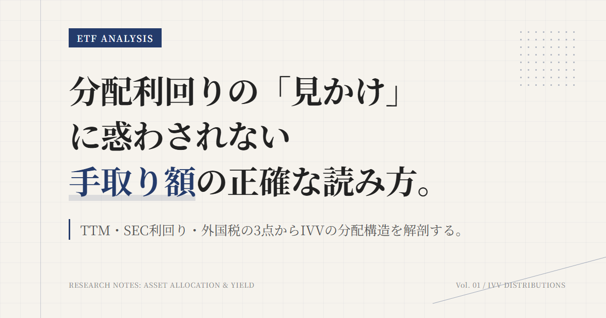 IVVの分配金と利回り｜手取り額と税金の読み方