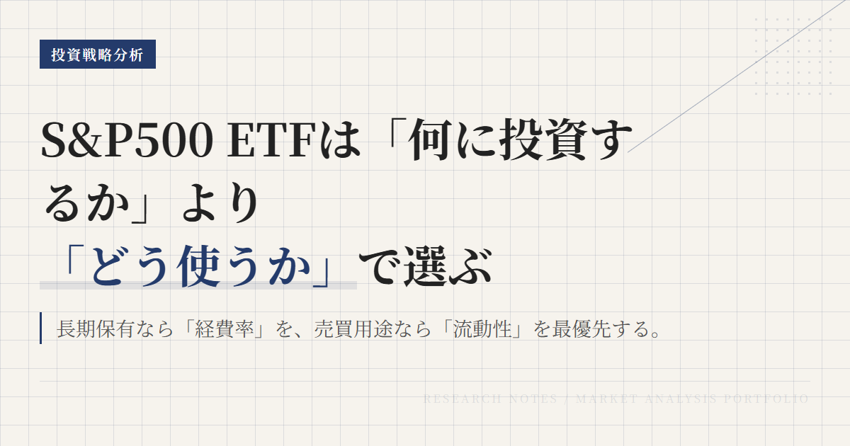 米国S&P500 ETFとは？長期保有と売買用途の選び方