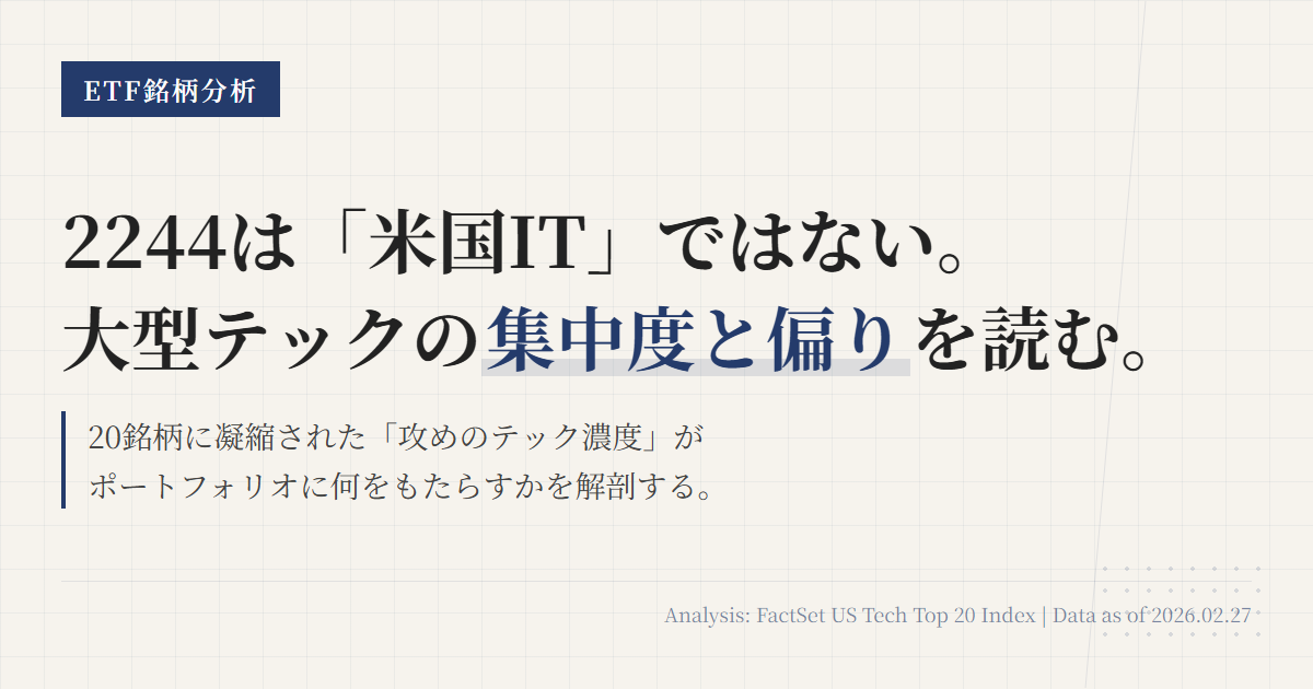2244の組入銘柄・比率｜米国テックETFの中身を確認