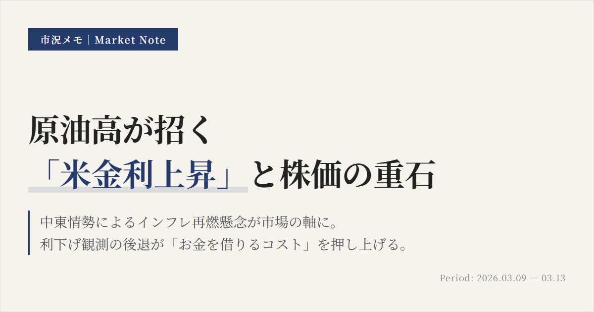 市況メモ週次｜原油高で動く米金利・ドル円・日米株