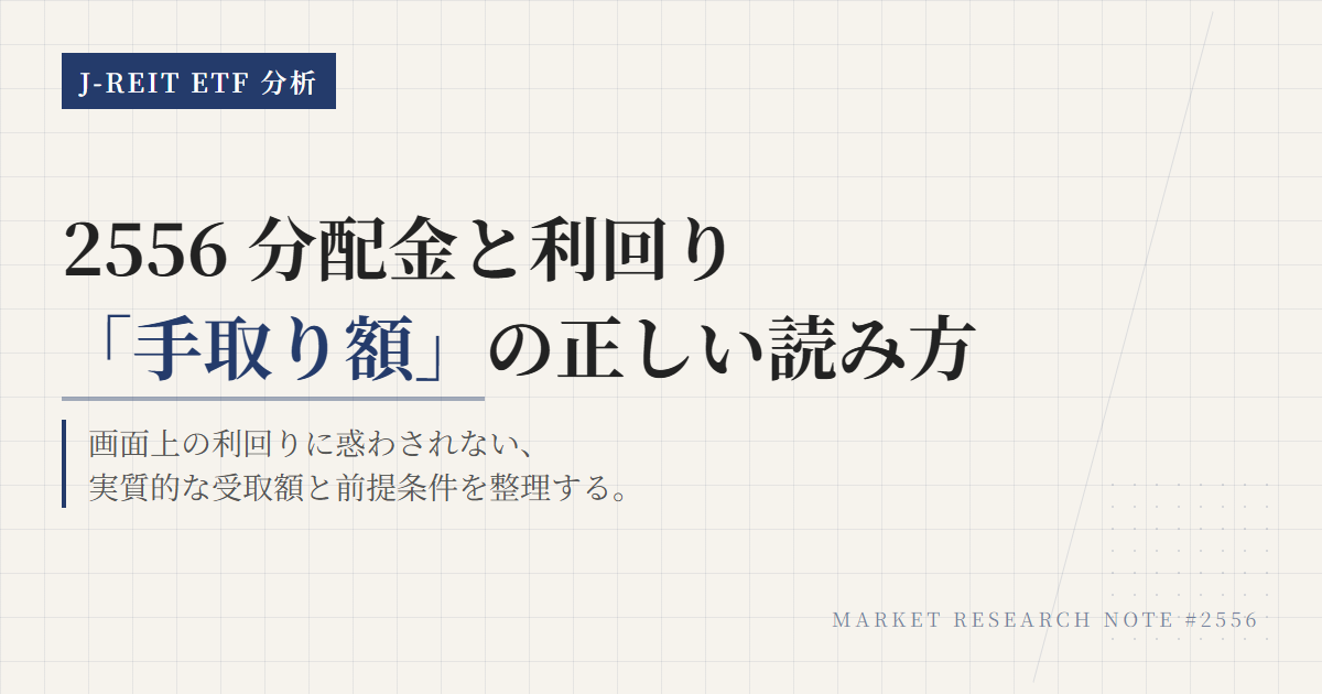 2556の分配金と利回り｜手取り・TTM計算の読み方