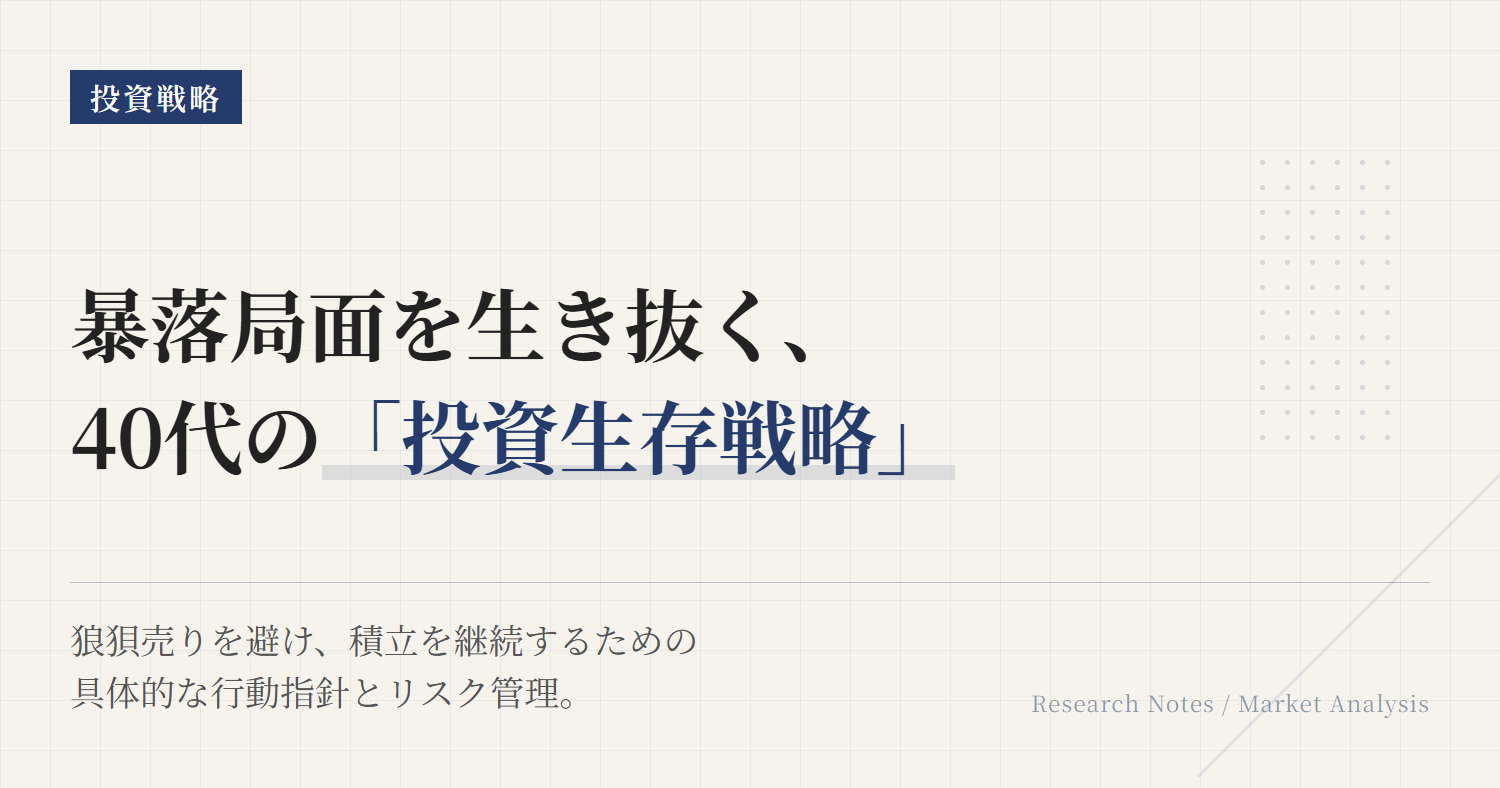 ETF暴落時に40代がやるべきこと・やってはいけないこと